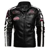 Giacca da uomo in pelle da motore alla moda Capispalla da uomo Moda invernale Casual Biker PU Giacca da uomo Cappotto bomber in pelle sottile 220816