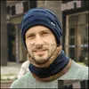 Beanie/Skull Caps Men Autumn and Winter Plus Veet Thick Warm Sticke Hats European American Woolen Hat Outdoor 20211231 T2 Drop Deli DHRPV