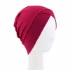 Modèle coton sous-écharpe musulmane casquette intérieure Hijab femmes croix soins des cheveux Bonnet Turban chimio Ninja couverture chapeau foulard enveloppement bonnets