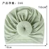 Bébé Turban bonnet couleur unie haut en coton noeud intérieur Hijab africain torsion bandeau filles garçons bandeau inde chapeau Hijabs casquette