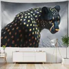 Tapisserier Animal Illustration Tapestry Wall Hanging Tiger and Leopard Mystery Dormitory Bedroom Living Room Decortapestries Tapeestriestiestapes