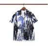 22 Summer Fashion Hawaii Blue Pocket Print Рубашка для пляжей мужская дизайнерская шелковая рубашка для боулинга.