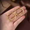 Projektant kolczyki Hoop dla moda damska złote kolczyki w kształcie obręczy męskie okrągłe litery biżuteria luksusowa para v kolczyki szpilki 2205113D