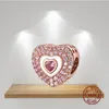 925 браслетовые чары для Pandora Charm Set Original Box Rose Gold Heart Hollow Out Европейский колье из бусинки украшения ювелирные изделия