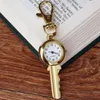 Orologio da 10 pezzi con ciondolo a catena per orologio da tasca al quarzo con chiave in oro con collana di moda-1