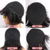 Short Straight Bob Brazilian Human Hair Wig with Bangs Remy Full Machine Made Wig for Women 10 Inches No Lace Wigs