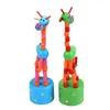 Giocattoli per bambini in legno Push Up Jiggle Puppet Giraffa Finger Toys Assortiti animali decorativi 2022