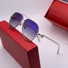 Frame d'or Red Woman Designer Lunettes de soleil Pilot Mens Horseshoe Clasp Design Frames Art Rebating Blue Femmes Luxury Eyewear Busin1416919