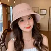 여성용 양동이 모자 여성용 디자이너 Womens Sunhat Women 's Sun Hat 넓은 모자 캐주얼 순수한 면화 자수 편지 패션 샌디 비치 서머 Sunbonnet