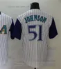 Nouveaux maillots de baseball 4 Ketel Marte 51 Randy Johnson 40 Madison Bumgarner Maillot noir