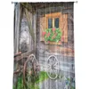 Curtain & Drapes Flower Wheel Window Old Wooden Hut Tulle Sheer Curtains For Living Room The Bedroom Modern Voile Organza DrapesCurtain