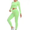 Yeni Moda Üç Parça Kadın Şok geçirmez Güzel Back Yoga Sütyen Egzersiz Sporları Uzun Kollu Tayt Seti J220706