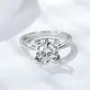 스털링 925 실버 링 0.5ct 숙녀를위한 Moissanite 약혼 결혼 반지