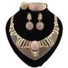 Nuevo Exquisito conjunto de joyas de Dubái, collar de cuentas africanas de boda nigeriana de oro de lujo, conjunto de joyería, diseño de disfraz