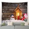 Julväggmatta roliga Santa Snowman Xmas Balls Gifts Piseplace Snowfakes Home Decor Hanging For Dorm Living Room J220804