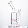 6.8 Inch Heady Glass Multiple Colors Bong Hookahs 14mm Female Joint With Bowl Water Pipes Honeycomb Perc Oil Dab Rigs