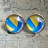 5 Styles Glass Ball Stud Earrings Time Gems Basketball Baseball Football Earrings Ladies Fashion Jewelry Accessories