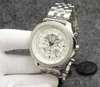 B05 49mm Unitime Watch Chronograph Quartz Movement Silver Case Limited Silver Dial 50th Anniversary Men Hower