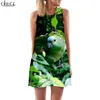 Fashion Women Tank Tops Macaw 3D Printed Animal Parrot Loose Dress Slim Short Female Vest Streetwear Sleeveless Dress W220616