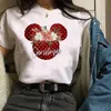 T-shirt femminile Leopard Mouse Head Stampa Donne Tshirt Cotton Casual Funny Thirt per Lady Top Tee Hipster 6 Color Drop Ship
