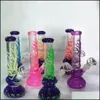 Other Smoking Accessories Household Sundries Home Garden Glow In The Dark Beaker Bongs 6 Arms Tree Perc Uv Oil Dab Rigs Straight Tube Glas