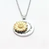 Pendant Necklaces Rotatable You Are My Sunshine Engraved Sunflower Necklace For Women FemalePendant