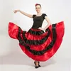 ステージウェア成人スペインの伝統的なフラメンコのスカートサテン闘牛フリルスイング女性のボールルームの職業競争服