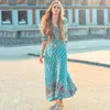 NEDEINS Sommer Frauen Boho Strand Kleid Blumen Druck Lange Maxi Kleider Frau Party Nacht Elegantes Kleid Sommerkleid 220531