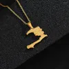 Hänge halsband haiti landskarta med statliga namn kvinnor lass guld färg etniskt parti engagemang rostfritt stål juvelrypendant sidn22