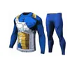 T-shirt da uomo T-shirt da uomo Homme Compression Costume Vegeta Tshirt Son Goku Fitness Leggings Pantaloncini Sportwear204g