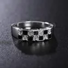 925 Sterling Silver Cube AAA zircone anello uomo per le donne moda matrimonio festa di fidanzamento regalo gioielli di fascino