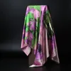 Fashion Print Scarves For Women Satin Kerchief Head Scarf Female 90 90cm Square Shawls And Wraps Hijab Scarfs Ladies