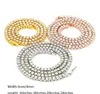 Catene Hip Hop Bling Gioielli Uomo Donna Diamanti Collana a catena da tennis ghiacciata Moda 3mm 4mm Collane a catena in oro argento