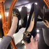 Dres Shoe Metal Buckle Temperament High Heel Women 2022 New Fashion Thick Heel Mary Jane Small Leather Shoe Square Toe 220723