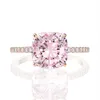 Anillo de diamantes de zafiro rosa de oro rosa de 18k, anillos de boda de fiesta de Plata de Ley 925 para mujer, joyería fina 246t5586937