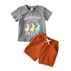 Clothing Sets CitgeeSummer Easter Kids Boys Clothes Letter Print Short Sleeve T-shirts Shorts Pants Casual SuitsClothing