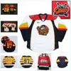 Thr Mens Erie Otters 74 Dane Fox 97 Connor McDavid 28 Connor Brown 100% broderie cusotm n'importe quel nom n'importe quel numéro Maillots de hockey Marine Blanc Jaune