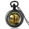 Pocket Watches Antique Dragon Eyes Design Glass Cabochon Quartz Watch Vine Men Women Pendant Necklace Chain Clock5816657