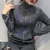 Autumn Jacket Women Glitter Sequined Short Jacket Female Fashion Long Sleeve Design Sense Sexy Bottoming Shirt 220815