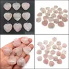 Artes e artesanato 15mm 20mm Quartz rosa Charms de pedra natural Crystal Heart Pingents