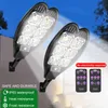 Cob Solar Lights Mocne lampy uliczne zdalne sterowanie Pir Motion czujnik 3 tryby Outdoor ogrodowy Wodoodporna lampa ścienna LED