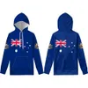 Australia Male Youth Zipper Sweatshirt Custom Name Number Logo Photo Hoodie White Blue Black Red Aus Flag Nation Country Casual Clothes