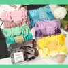 50pcs/set 여자 여자 4cm 다채로운 나일론 탄성 헤어 밴드 포니 테일 홀더 고무 밴드 스크런치 헤드웨어 헤어 액세서리