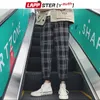 LAPPSTER-Youth Streetwear Black Plaid Pants Men Joggers s Straight Harem Korean Hip Hop Trousers Plus Size 220325