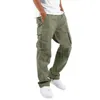 Men's Pants Men Cargo Solid Color Loose Multi-pocket Summer Drawstring Pockets Trousers For Working Men's Clothes StreetwearMen's Drak22