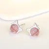 Спидки женские девушки сладкие клубничные милые серьги для кошек ясные розовые простые прекрасные модные кольца украшения для лета R230619