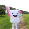 Performance White Tooth Mascot Costumes Christmas Cartoon Character Outfits kostym Birthday Party Halloween Outdoor Outfit Suit