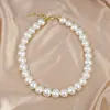 Collier de perles de verre élégant pour femmes, Vintage, mode fête de mariage, ras du cou, bijoux cadeau pour filles