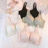 Estate nuove donne insieme del reggiseno senza anello in acciaio traspirante tazza sottile di grandi dimensioni set di biancheria intima di pizzo moda sexy raccolta parte superiore del tubo L220726