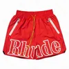 Shorts rhude homens homens designer 3m refletivo no verão secagem rápida secagem de rua de alta qualidade moda moda casual hop beach aliclothes